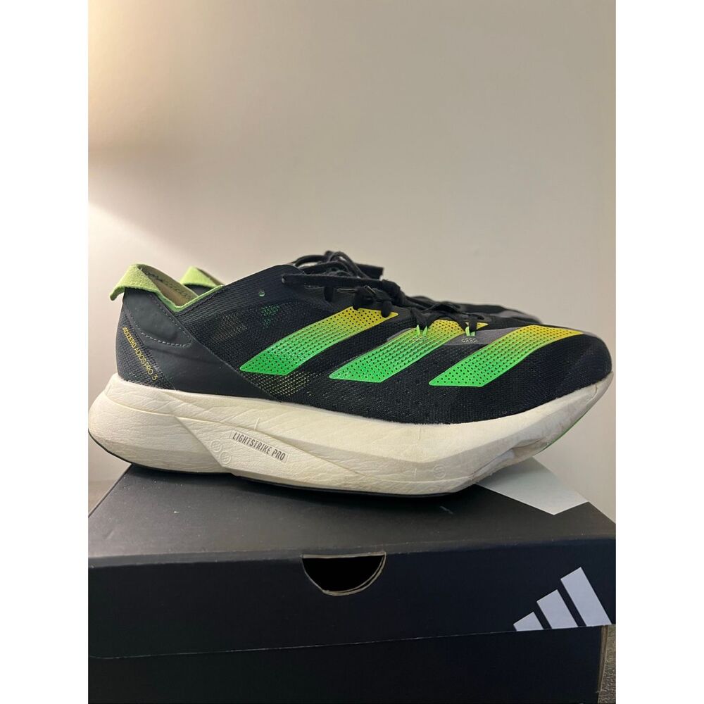 Adidas Adizero Adios Pro 3 Running Shoes – Men’s Size 8.5 | Core Black / Solar G